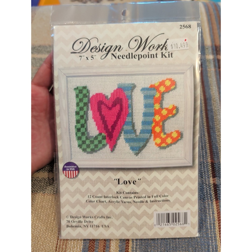 NEW Design Works Needlepoint Kit 2568 "Love" Finished Size 7 X 5"